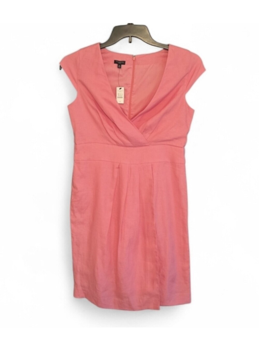 NWT Talbots Pink V-neck Sheath Dress with Cap Sleeves Size 8P - Picture 3 of 6